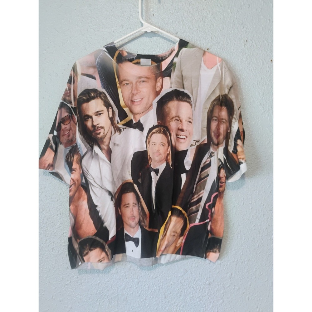 Cool Brad Pitt Double Sided‎ AOP Shirt Subliworks Top Size XL Star Power Hollywd